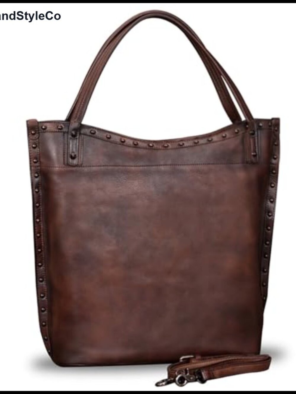 Genuine Leather Satchel Handbag Work Tote Vintage Handmade